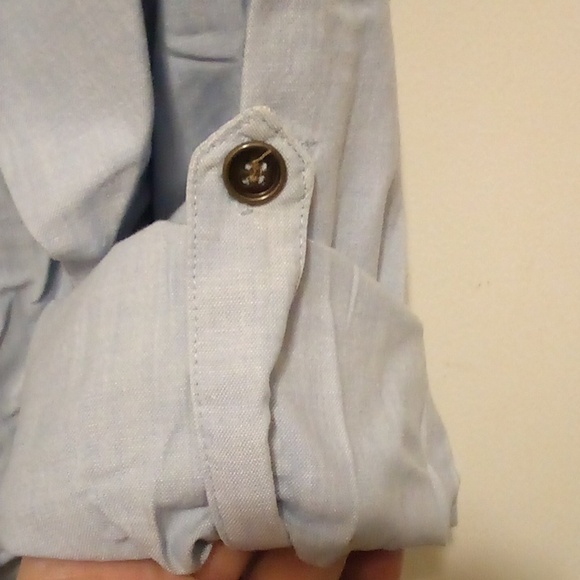 Koret City Blue Mid To Long Sleeve Patchwork Blouse - Medium - Picture 5 of 8